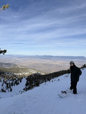 my friend tiger taking me down my first black diamond/bowl (we met that day)